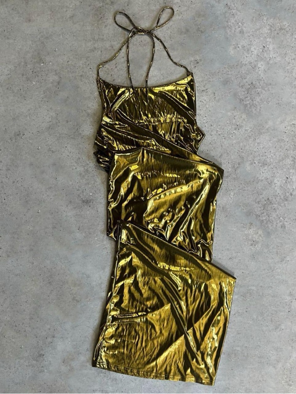 ★ Glam Gold Metallic Maxi Dress ★